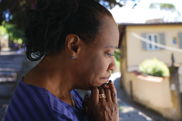 Woman deep in thought