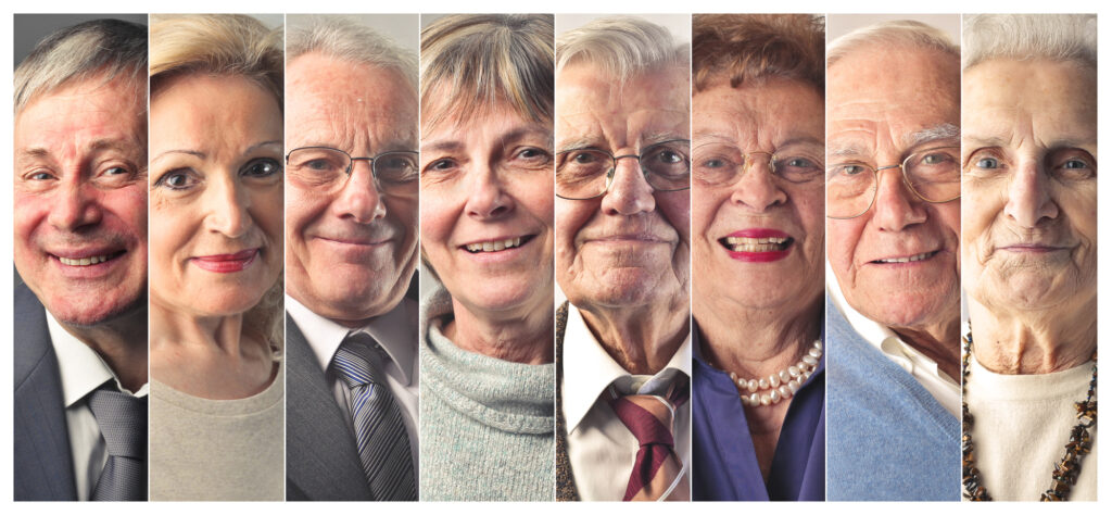 Composite photo of faces of older adults